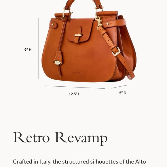 Dooney & Bourke Tan Leather Satchel with Gold Accents - Picture 9 of 9